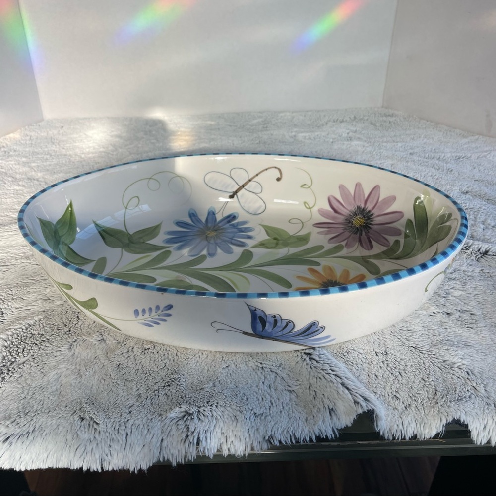 Laurie Gates 2000 Floral Oval Serving Platter - Multicolor Flowers - Picture 12 of 12